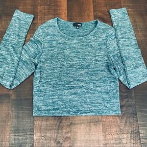 Wilfred Free Long Sleeve Crop Top, Blue Green